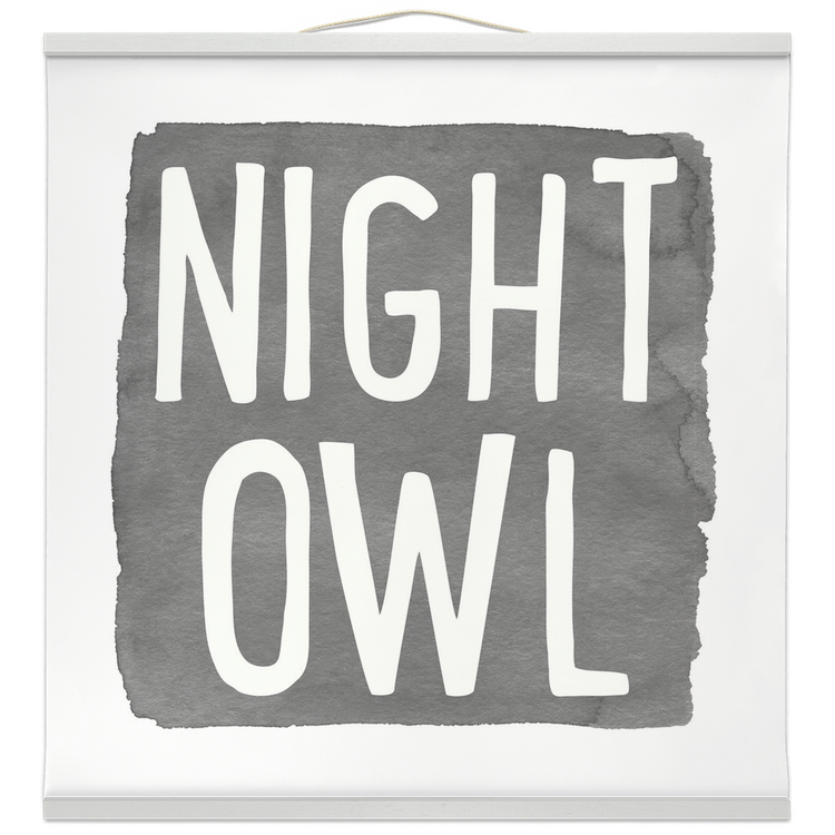 "Night Owl" 20x20 Inch Hanging Canvas Wall Art