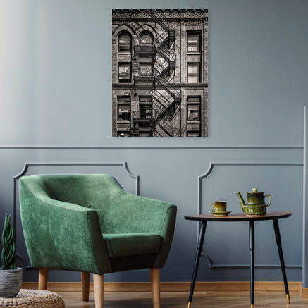 "Apartment Building" 18x24 Inch Print on Canvas Wall Art