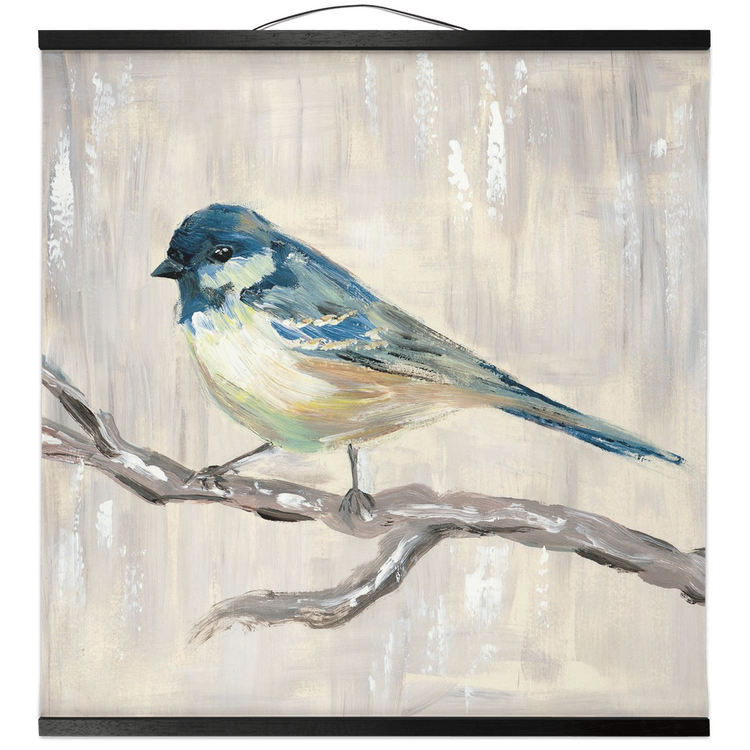 "Bird on Branch" 20x20 Inch Hanging Canvas Wall Art
