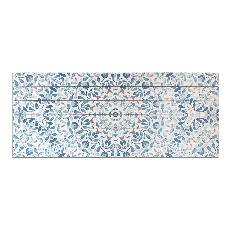 "Ornate Pattern" Watercolor Print on Planked Wood Wall Art