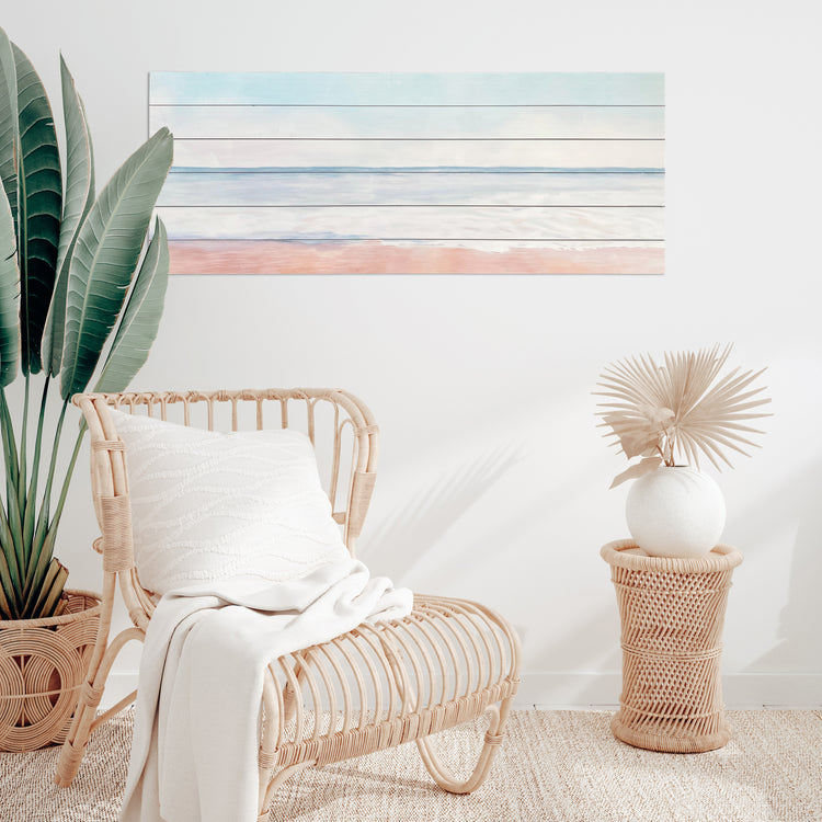 "Abstract Ocean" Print on Planked Wood Wall Art