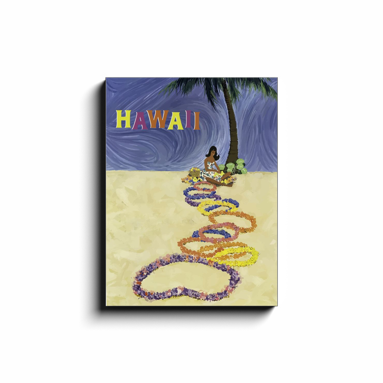 "Hawaii Travel Poster 2" 18x24 Inch Print on Canvas Wall Art