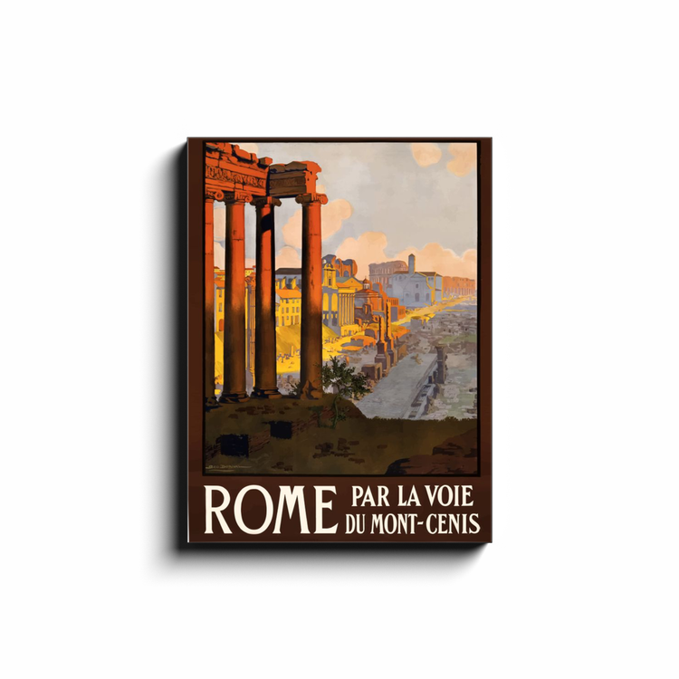 "Rome Travel Poster" 18x24 Inch Print on Canvas Wall Art