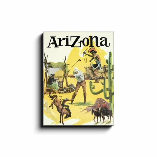 "Arizona Travel Poster" 18x24 Inch Print on Canvas Wall Art