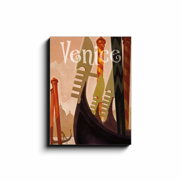 "Venice Travel Poster" 18x24 Inch Print on Canvas Wall Art