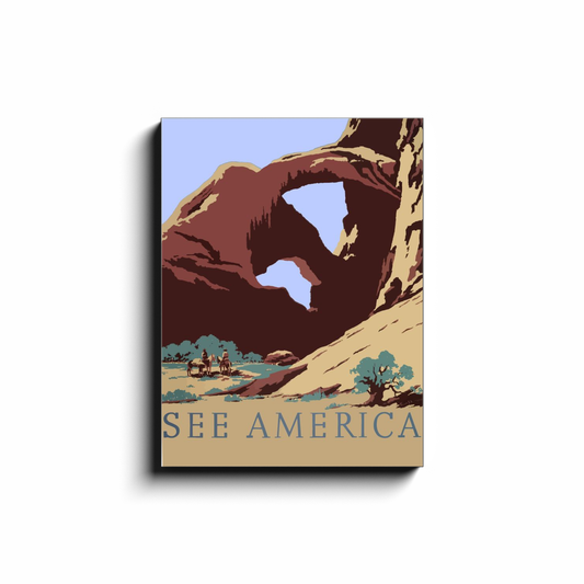 "See American Travel Poster" 18x24 Print on Canvas Wall Art
