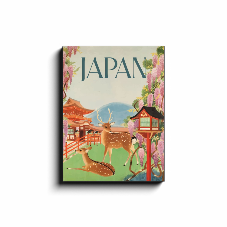 "Japan Travel Poster" 18x24 Print on Canvas Wall Art