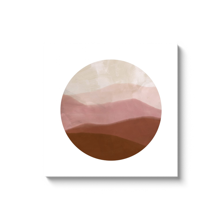 "Circle Mountain Pink" 30x30 Print on Canvas Wall Art